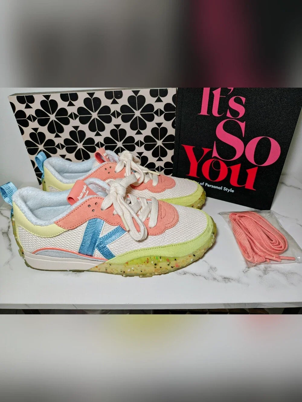 Kate Spade K As In Kate Runners Melon Ball Colorblocked Mesh w/ Suede Accents